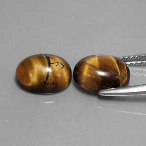 Pedras preciosas de tiger's eye marrom natural de  ct, corte oval, opaco