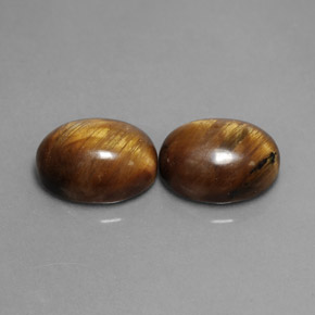 Pedras preciosas de tiger's eye marrom natural de  ct, corte oval, opaco