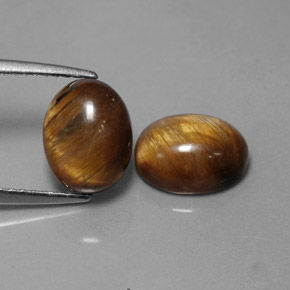 Pedras preciosas de tiger's eye marrom natural de  ct, corte oval, opaco