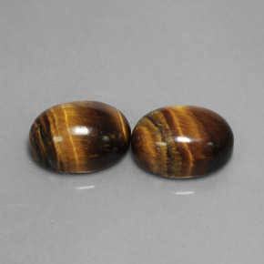 Pedras preciosas de tiger's eye marrom natural de  ct, corte oval, opaco