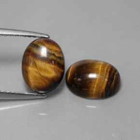 Pedras preciosas de tiger's eye marrom natural de  ct, corte oval, opaco