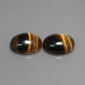 Pedras preciosas de tiger's eye marrom natural de  ct, corte oval, opaco