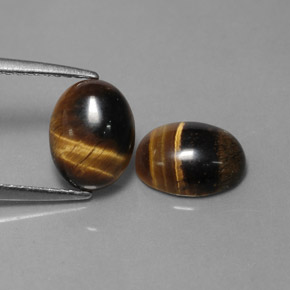 Pedras preciosas de tiger's eye marrom natural de  ct, corte oval, opaco