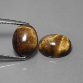 Pedras preciosas de tiger's eye marrom natural de  ct, corte oval, opaco