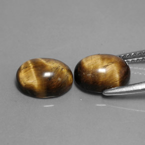 Pedras preciosas de tiger's eye marrom natural de  ct, corte oval, opaco