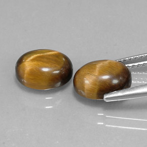 Pedras preciosas de tiger's eye marrom natural de  ct, corte oval, opaco