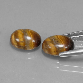Pedras preciosas de tiger's eye marrom natural de  ct, corte oval, opaco