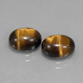 Pedras preciosas de tiger's eye marrom natural de  ct, corte oval, opaco