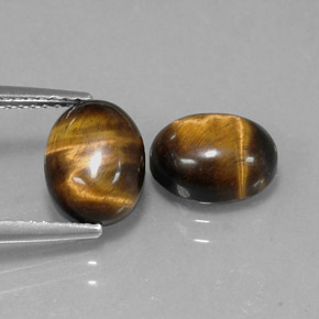 Pedras preciosas de tiger's eye marrom natural de  ct, corte oval, opaco