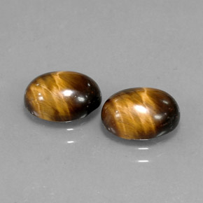 Pedras preciosas de olho de tigre marrom dourado natural de  ct, corte oval, opaco