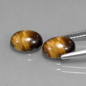 Pedras preciosas de olho de tigre marrom dourado natural de  ct, corte oval, opaco