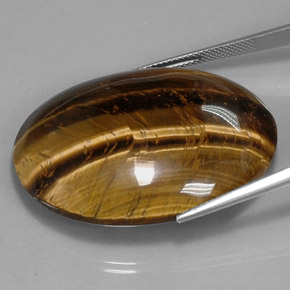 Tiger's eye marrom natural 73,05ct, corte oval, opaco