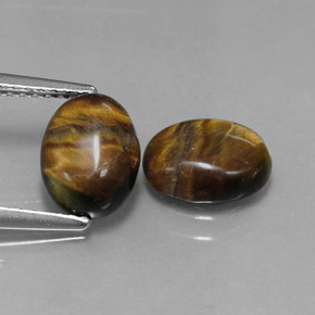 Pedras preciosas de tiger's eye marrom natural de  ct, corte oval, opaco