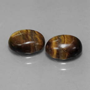 Pedras preciosas de tiger's eye marrom natural de  ct, corte oval, opaco