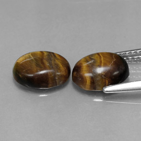 Pedras preciosas de tiger's eye marrom natural de  ct, corte oval, opaco