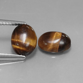 Pedras preciosas de tiger's eye marrom natural de  ct, corte oval, opaco