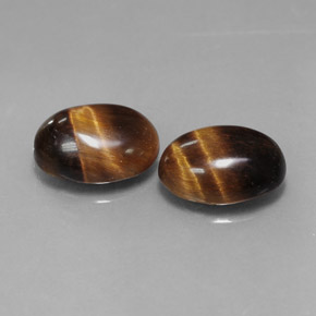 Pedras preciosas de tiger's eye marrom natural de  ct, corte oval, opaco