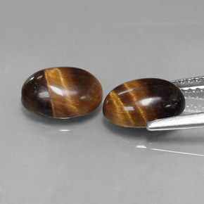 Pedras preciosas de tiger's eye marrom natural de  ct, corte oval, opaco