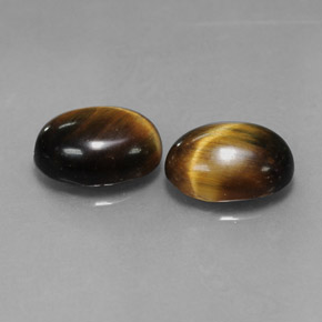 Pedras preciosas de tiger's eye marrom natural de  ct, corte oval, opaco
