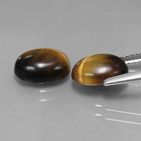 Pedras preciosas de tiger's eye marrom natural de  ct, corte oval, opaco