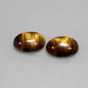 Pedras preciosas de tiger's eye marrom natural de  ct, corte oval, opaco