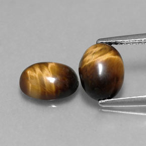 Pedras preciosas de tiger's eye marrom natural de  ct, corte oval, opaco