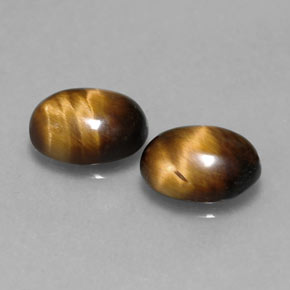 Pedras preciosas de tiger's eye marrom natural de  ct, corte oval, opaco