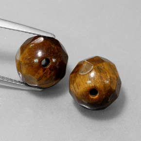 Pedras preciosas de tiger's eye marrom natural de  ct, esfera / bola, opaco