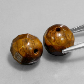 Pedras preciosas de tiger's eye marrom natural de  ct, esfera / bola, opaco