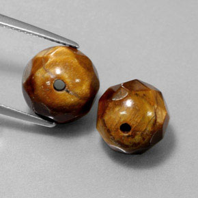 Pedras preciosas de tiger's eye marrom natural de  ct, esfera / bola, opaco