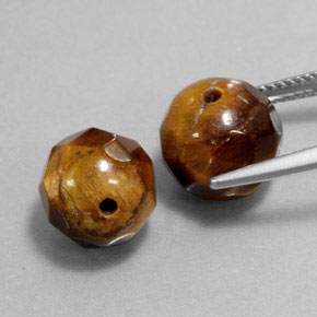 Pedras preciosas de tiger's eye marrom natural de  ct, esfera / bola, opaco