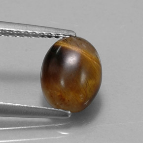 Tiger's eye marrom natural 1,55ct, corte oval, opaco