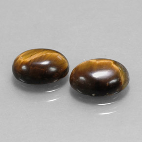 Pedras preciosas de tiger's eye marrom natural de  ct, corte oval, opaco