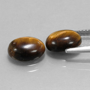 Pedras preciosas de tiger's eye marrom natural de  ct, corte oval, opaco
