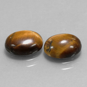Pedras preciosas de tiger's eye marrom natural de  ct, corte oval, opaco