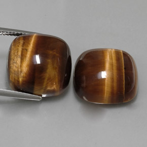 Pedras preciosas de tiger's eye marrom natural de  ct, almofada cortada, opaco