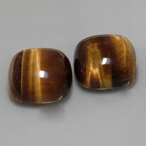 Pedras preciosas de tiger's eye marrom natural de  ct, almofada cortada, opaco