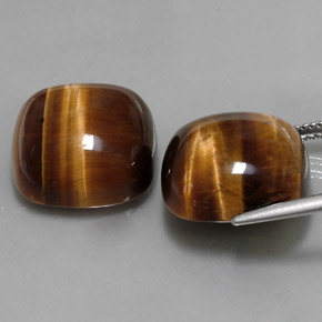 Pedras preciosas de tiger's eye marrom natural de  ct, almofada cortada, opaco