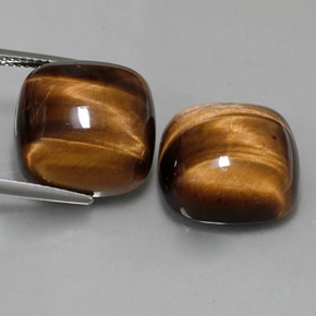Pedras preciosas de tiger's eye marrom natural de  ct, almofada cortada, opaco