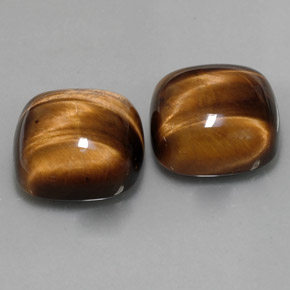 Pedras preciosas de tiger's eye marrom natural de  ct, almofada cortada, opaco