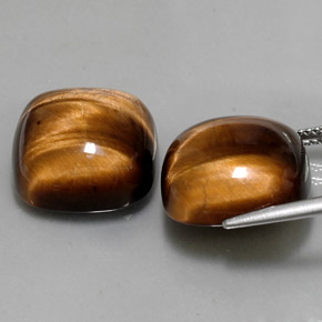 Pedras preciosas de tiger's eye marrom natural de  ct, almofada cortada, opaco