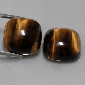 Pedras preciosas de tiger's eye marrom natural de  ct, almofada cortada, opaco