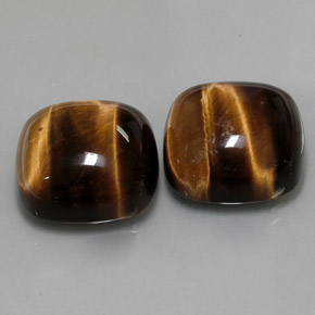 Pedras preciosas de tiger's eye marrom natural de  ct, almofada cortada, opaco