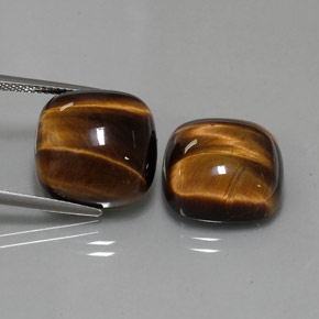 Pedras preciosas de tiger's eye marrom natural de  ct, almofada cortada, opaco