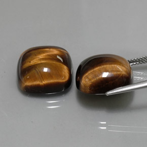 Pedras preciosas de tiger's eye marrom natural de  ct, almofada cortada, opaco