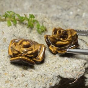 Pedras preciosas de Olho de Tigre Marrom Quente natural de 20.21 ct, Flor cortada, Opaco