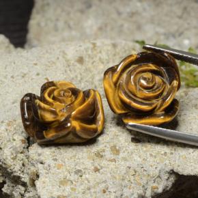 Pedras preciosas de tiger's eye marrom natural de 25,22 ct, corte flor, opaco