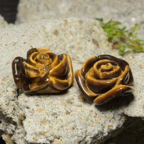 Pedras preciosas de tiger's eye marrom natural de 25,22 ct, corte flor, opaco