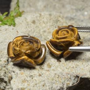 Pedras preciosas de tiger's eye marrom natural de 22,12 ct, corte flor, opaco