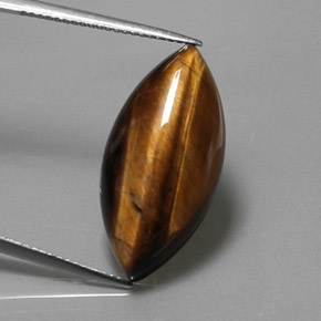 Tiger's eye marrom natural 12,68ct, marquise, opaco